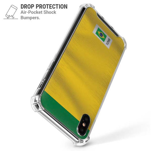 Brazil Soccer Flag iPhone X/XS Clear Case